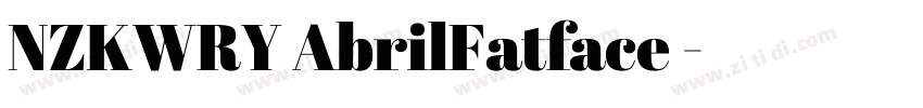 NZKWRY AbrilFatface 字体转换